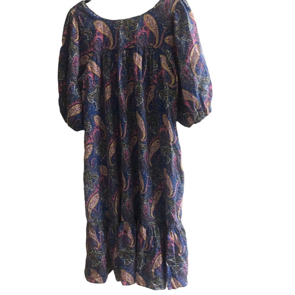 Vintage Floral Layered Hem Midi Nap Gown Size Large